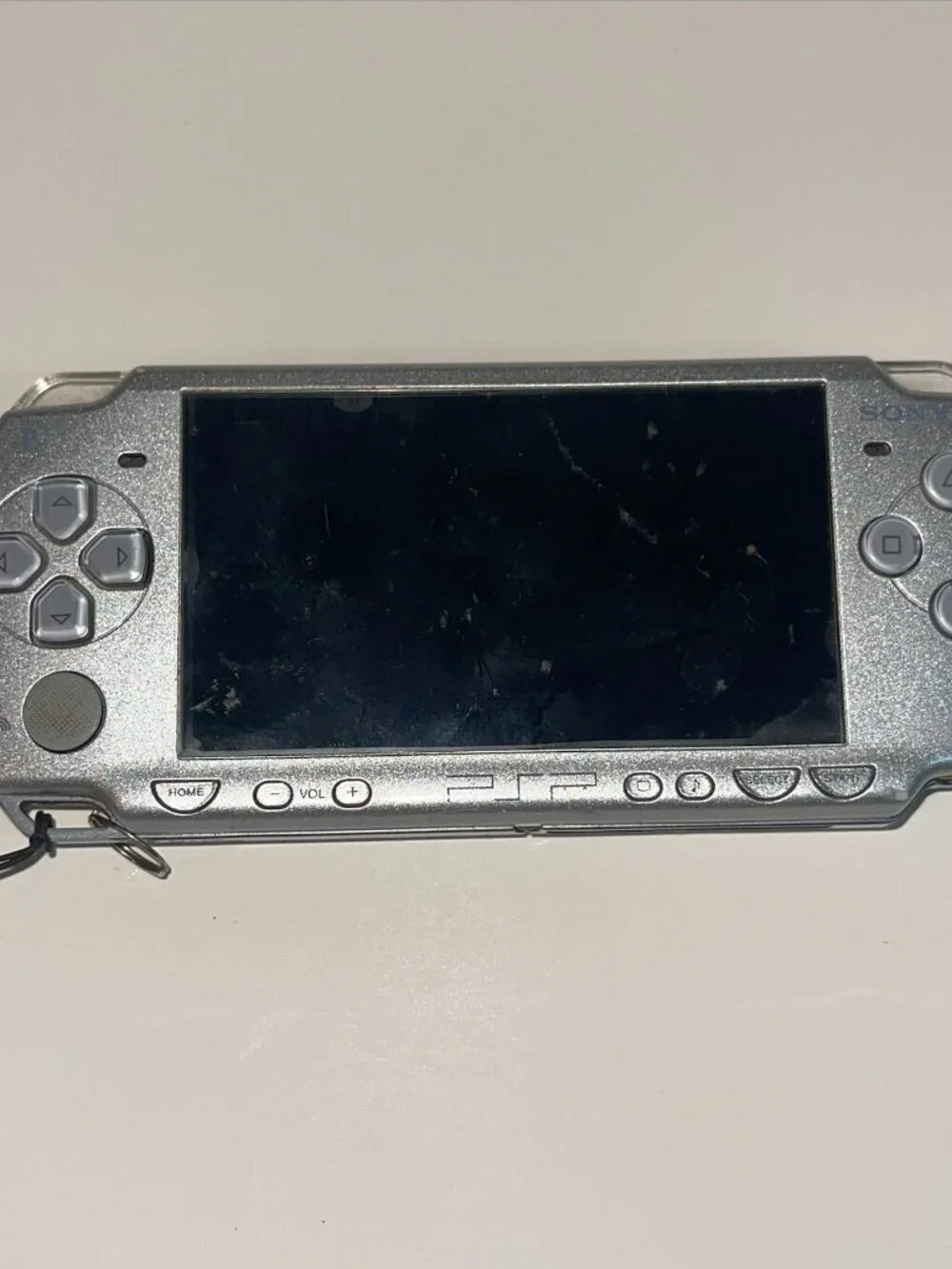 Sony PSP-2001 Slim Edition Silver *No Battery* For Parts/Repair God of War Lot